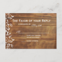 Land Swirl Rustic Wood Bröllop OSA Card