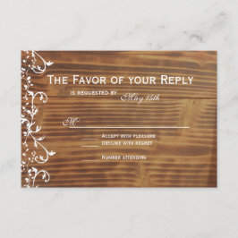 Land Swirl Rustic Wood Bröllop OSA Card Kort