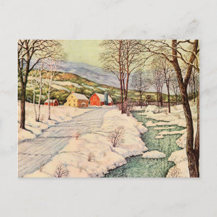 Land täckt av snö vykort