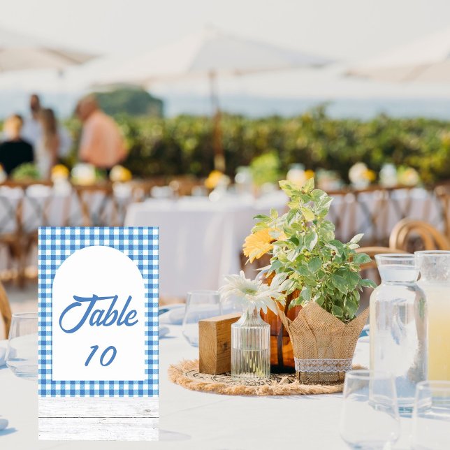 Land Theme Blue Gingham Bordsnummer (Skapare uppladdad)