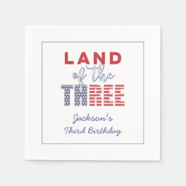 Land till de tre! Hela Amerikanska 3:e födelsedage Pappersservett