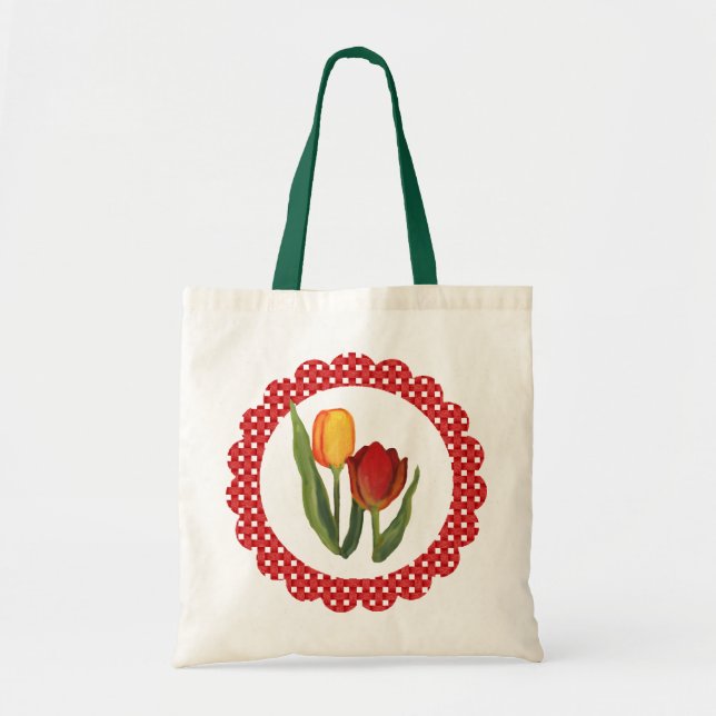 Land Tulips Tote Bag Tygkasse (Framsidan)