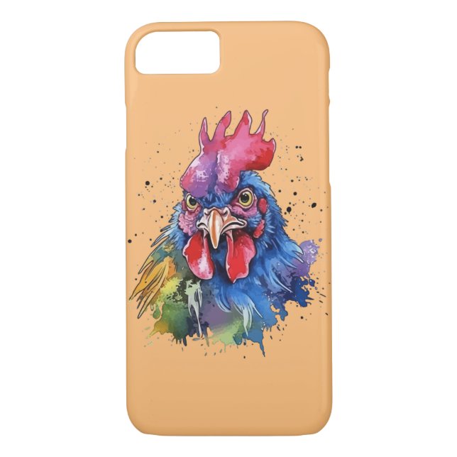 Land Tupp Chicken Watercolor Stil Case-Mate iPhone Skal (Baksida)