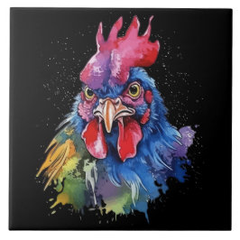 Land Tupp Chicken Watercolor Stil Kakelplatta