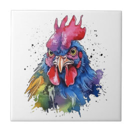 Land Tupp Chicken Watercolor Stil Kakelplatta