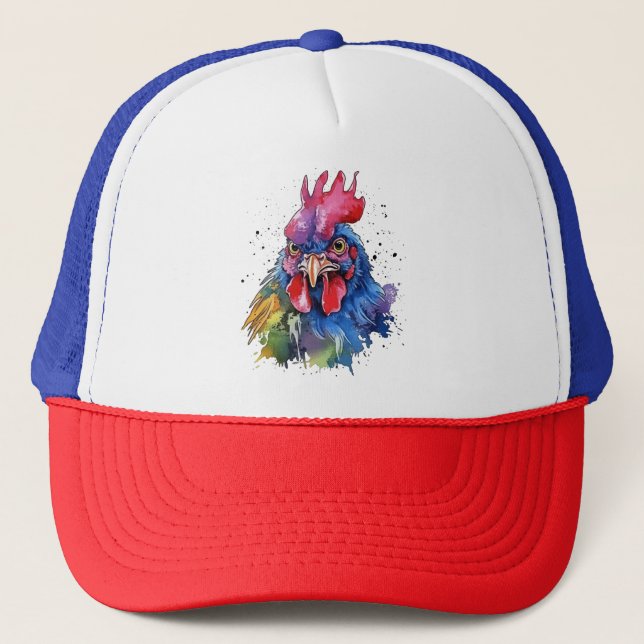 Land Tupp Chicken Watercolor Stil Keps (Framsida)