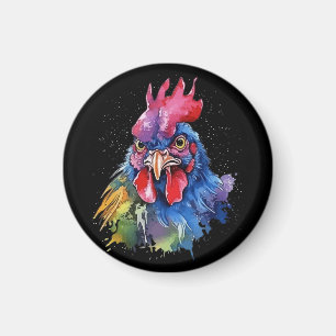 Land Tupp Chicken Watercolor Stil Magnet