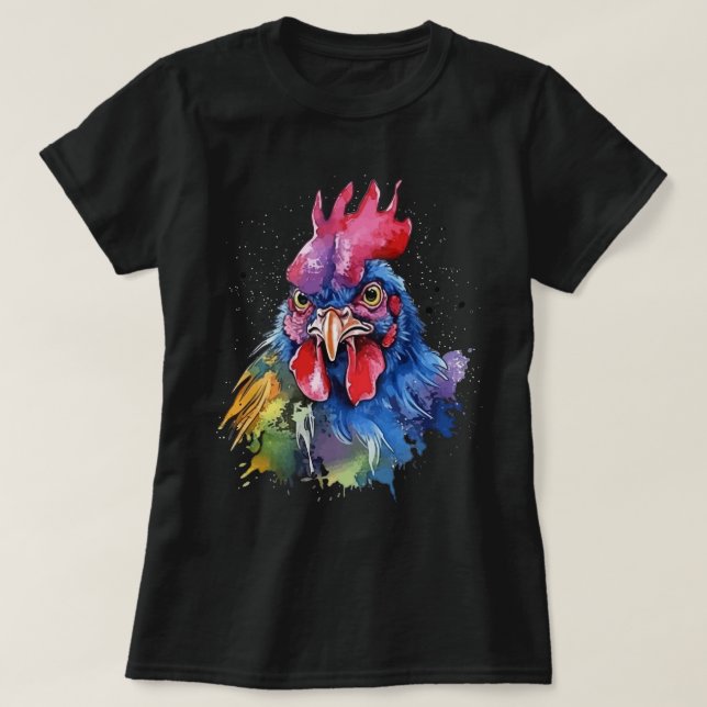 Land Tupp Chicken Watercolor Stil T Shirt (Design framsida)