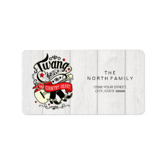 Land Twang Red/Black ID464 Adressetikett