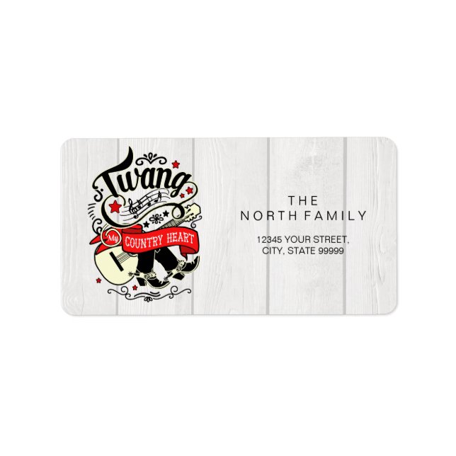 Land Twang Red/Black ID464 Adressetikett (Framsidan)