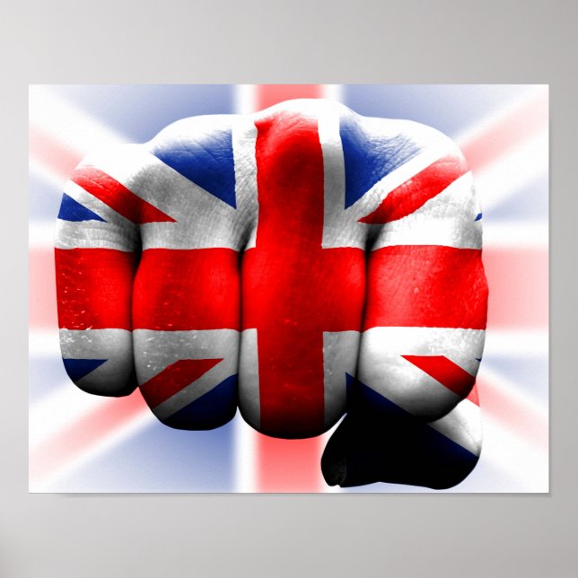 land underbar britain flagga fist poster (Framsidan)