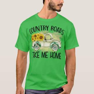 land vägar för mig hem solrosblomma t shirt
