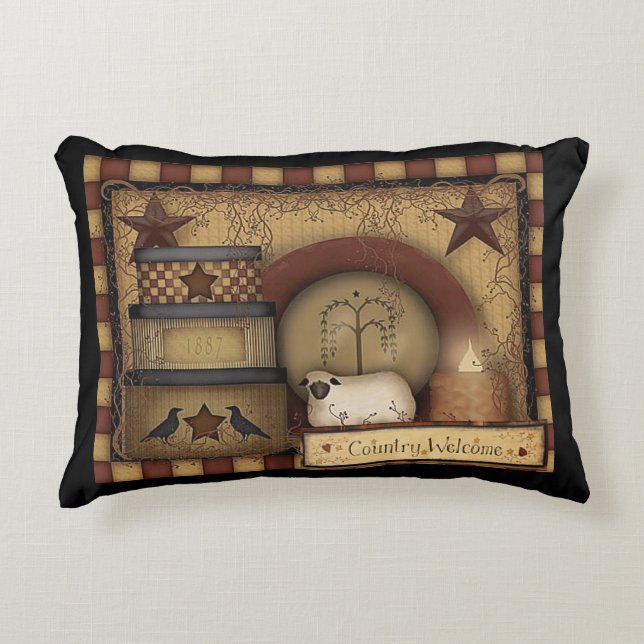 Land Välkommen ACCENT PILLOW 16X12 Prydnadskudde (Framsidan)