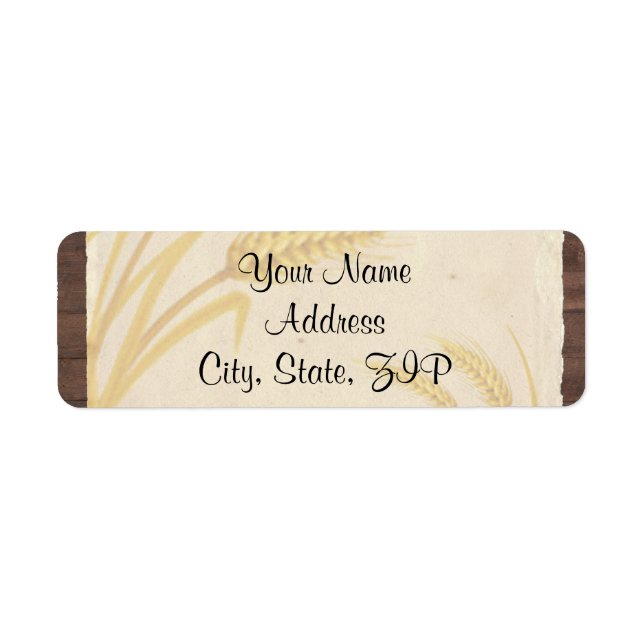 Land vetesgräs på Parchment-årsdagen Returadress Etikett (Framsidan)