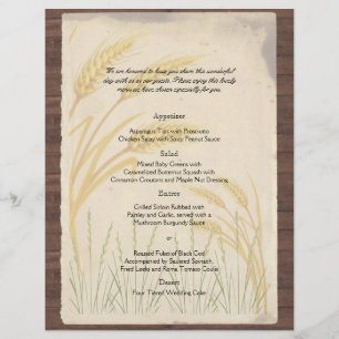 Land vetesgräs på Parchment Bröllop Menu