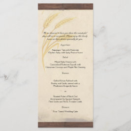 Land vetesgräs på Parchment Bröllop Menu Meny