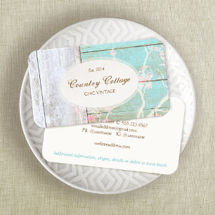 Land Vintage Shabby Rustic Wood Chic Boutique Visitkort