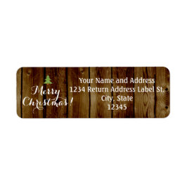Land Vintage Wood God jul Returadress Etikett