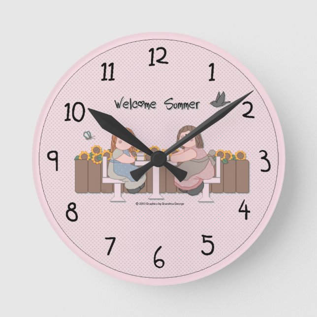 Land Wall Clock Rund Klocka (Framsida)