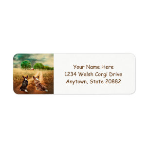 Land Welsh Corgis Returadress Etikett