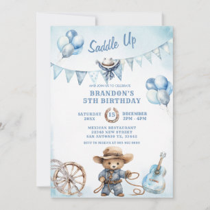 Land Western Boy Cowboy Birthday-inbjudan Inbjudningar