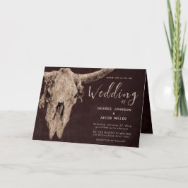 Land Western Brown Rodeo Bull Skull Inbjudan