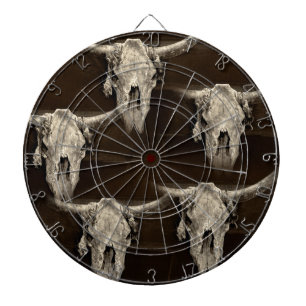 Land Western Bull Skull Rustic Vintage Antique Darttavla