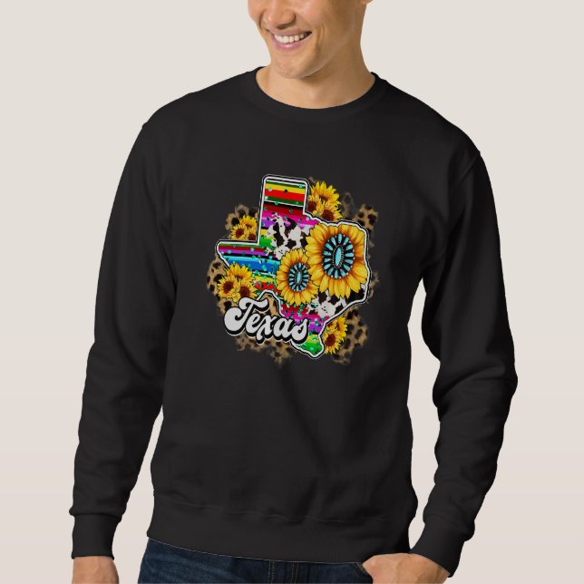 Land Western Cactus SunblomTexas Apparel Wom Lång Ärmad Tröja (Framsida)