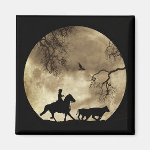 Land Western Cowboy Magnet