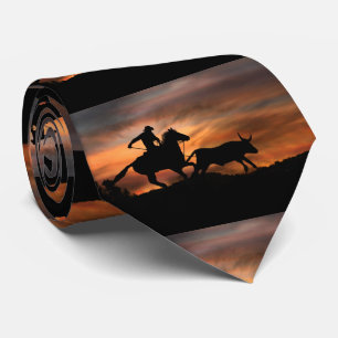Land Western Cowboy Roping Long Horn Steer Slips