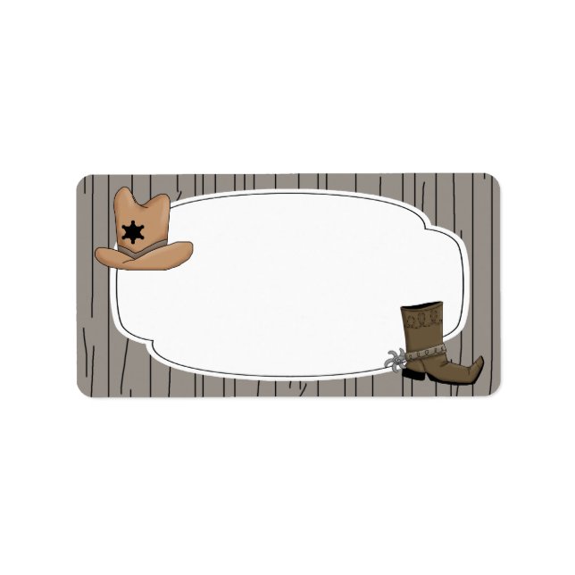 Land Western Cowboyetikett Adressetikett (Framsidan)