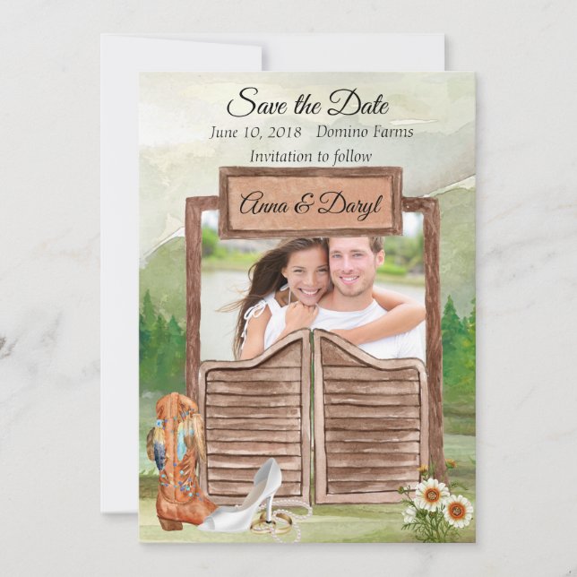 Land Western Cowboyfotospara datum Spara Datumet (Framsida)