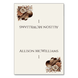 Land Western Cowgirl Hat med blommor Bordsnummer