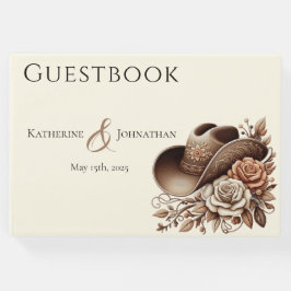 Land Western Cowgirl Hat med blommor Gästböcker