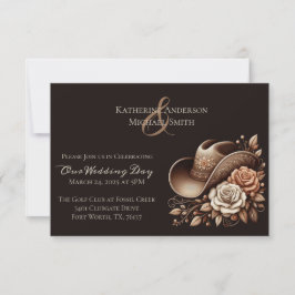 Land Western Cowgirl Hat med blommor Inbjudningar