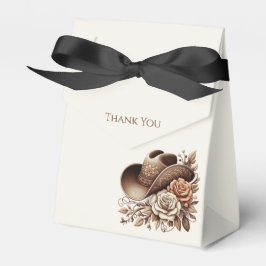 Land Western Cowgirl Hat med blommor Presentaskar