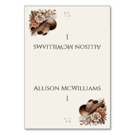 Land Western Cowgirl Hat with Flowers-Kött ikon Bordsnummer