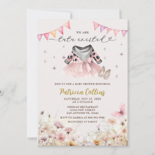 Land Western Girl Tutu Blommigt Baby Shower Inbjudningar