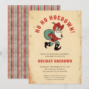 Land Western Hoedown-jultomten Helgdag Inbjudningar