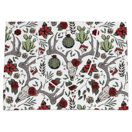 Land Western julafton Blommigt Reindeer Skull