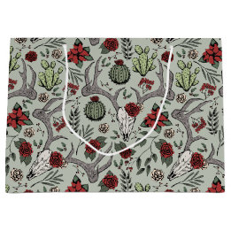 Land Western julafton Blommigt Reindeer Skull