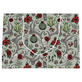 Land Western julafton Blommigt Reindeer Skull