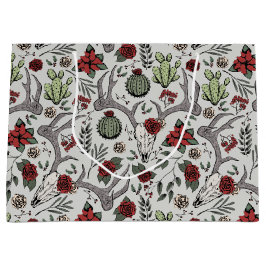 Land Western julafton Blommigt Reindeer Skull