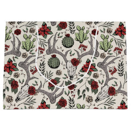 Land Western julafton Blommigt Reindeer Skull