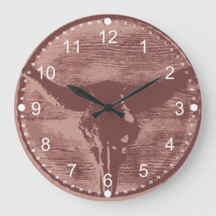 Land Western Longhorns Bull Skull Cowboygåvor Stor Klocka