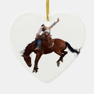 Land Western Rodeo Cowboy Julgransprydnad Keramik
