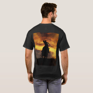 Land Western Roping Cowboy och Horse Sunset T Shirt