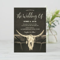 Land Western Rustic Sepia Bull Skull Bröllop