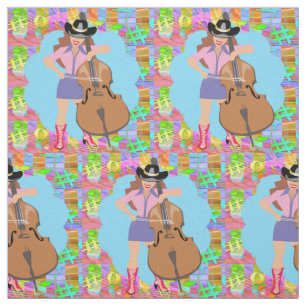 Land Western singelflicka Bass Guitar Fiddle Tyg