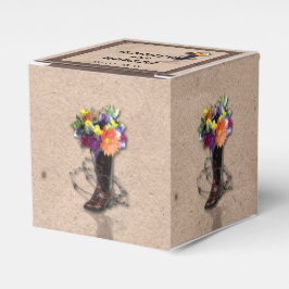 Land Westerna barbayerlåda för Wire-bröllop Presentaskar